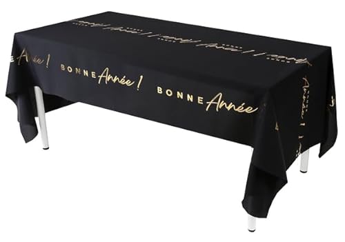 Santex 8571-11, Nappe Bonne Année en Tissu Rectangle 1,42m x 2,56m Noire von Santex mariage