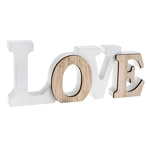 6828 Tafelaufsatz "Love", Holz, Weiß und Natur, 1 Stück von Santex