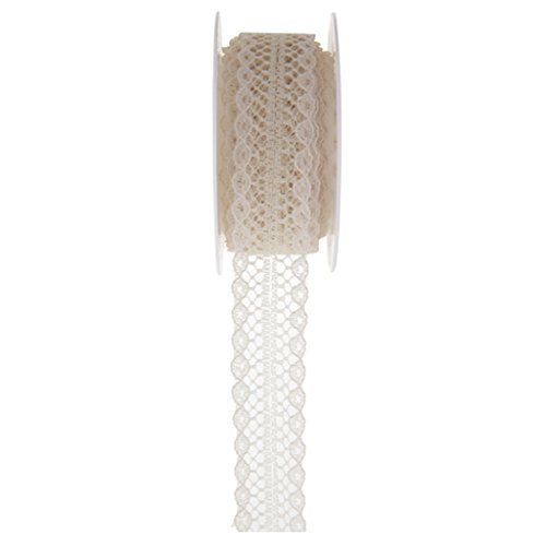 Dekoband Spitze Ivory 20 mm x 3 m Schleifenband Geschenkband Hochzeit Spitzenband von Santex