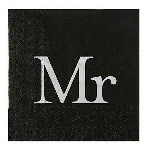 Dinnerservietten Mr & Mrs 33 x 33 cm - 20 Stück/Packung Motiv Mr - Servietten Hochzeit von Santex