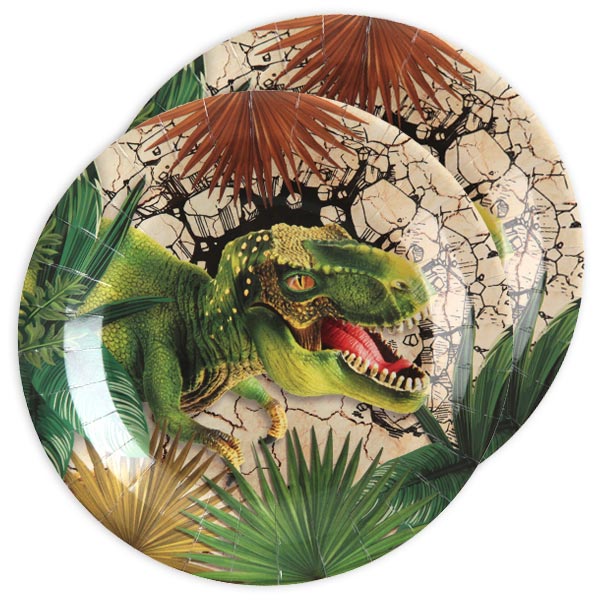 Dinosaurier Partyteller im 10er Pack, Ø 22,5cm von Santex