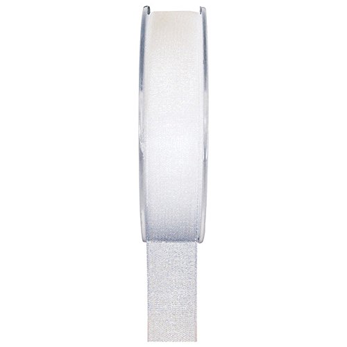 Einfarbiges Organza Deko-Band 40 mm weiß von Santex