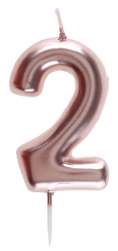 Santex 7305-2, Kerze, 9 cm, Roségold, Zahl 2 von Santex