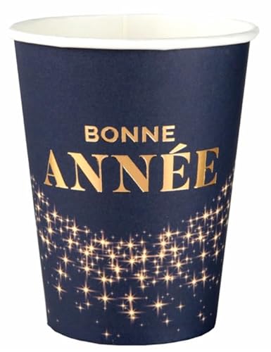 Santex 8668-8, 10 Gläser, "Bonne Anne", glitzernd, 25 cl, Marineblau/Gold von Santex