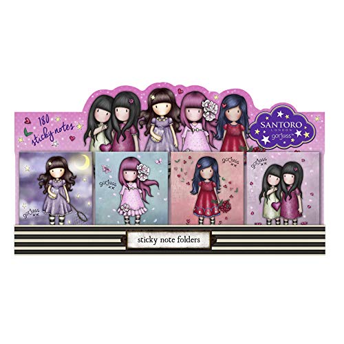 Santoro M1040 Gorjuss Sparkle & Bloom Display Haftnotizen 1048GJD01 - Catch A Falling Star, Cherry Blossom, Love Grows & You Can Have Mine von Santoro