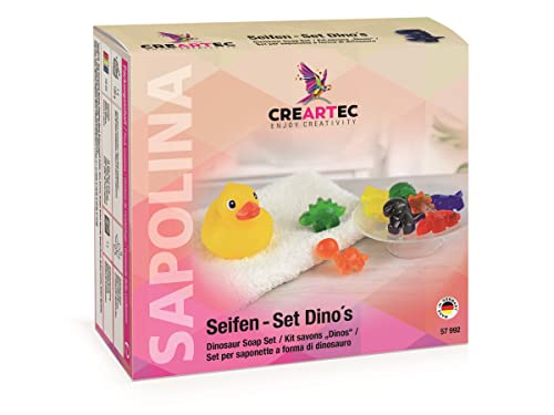 Artidee CREARTEC Seifenset - Gießseifen-Set zum Seife selbst herstellen - Motiv: Dinos - Made in Germany von Sapolina