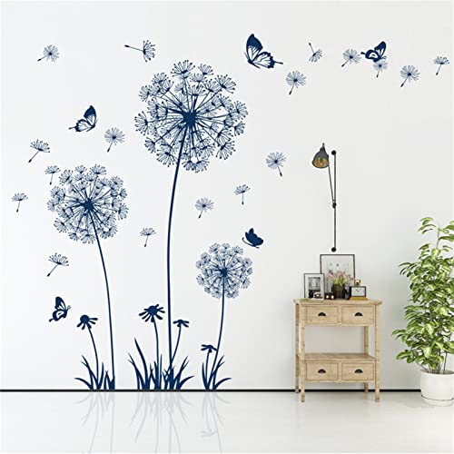 Sarah Duke Pusteblume Wandtattoo, Blau Schmetterling Wandsticker, Kinderzimmer, Schlafzimmer Home Deko Paste Stickers Kreativer Geschenke von Sarah Duke