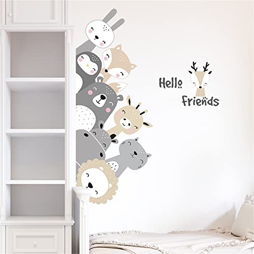 Sarah Duke Wandsticker Kinderzimmer, Cartoon Lächeln Tiere Wandtattoo, DIY Kinder Aufkleber Selbstklebend, Kinder Wandaufkleber Geschenk Deko von Sarah Duke