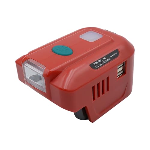 Sarini Spannungswandler für Einhell 18V Akku Wechselrichter DC 18V auf AC 220V Akku Adapter mit 2 USB Port und Arbeitslicht von Sarini