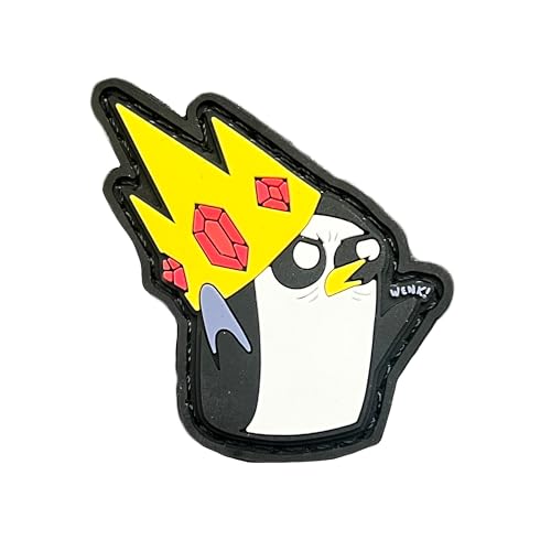 Gunter Pinguin of Adventure Time, PVC-Moral-Patch, Klettverschluss-Rückseite von Saspatch