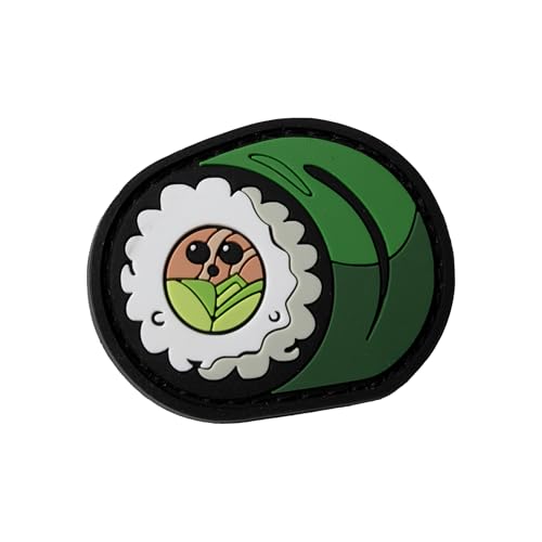 Kawaii Sushi Maki Roll – Parodie PVC Moral Patch | Klettverschluss-Rückseite von Saspatch