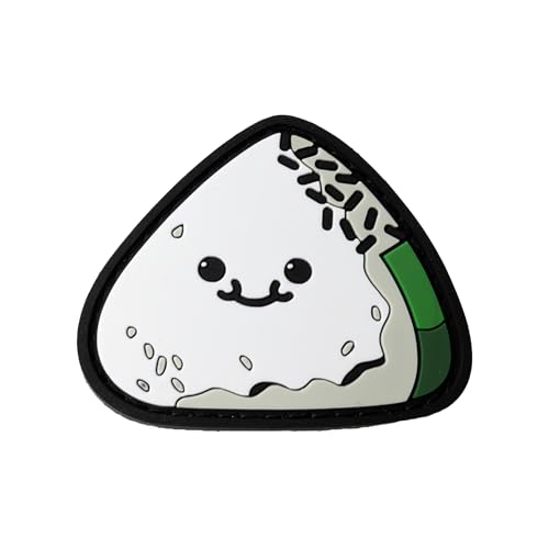 Kawaii Sushi Onigiri – Parodie PVC Moral Patch | Klettverschluss-Rückseite von Saspatch