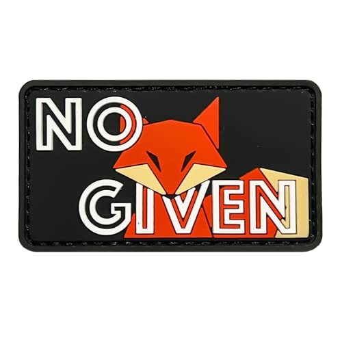 Lustiger taktischer PVC-Gummi-Patch, Aufschrift "No Fox Given", Klettverschluss-Rückseite von Saspatch