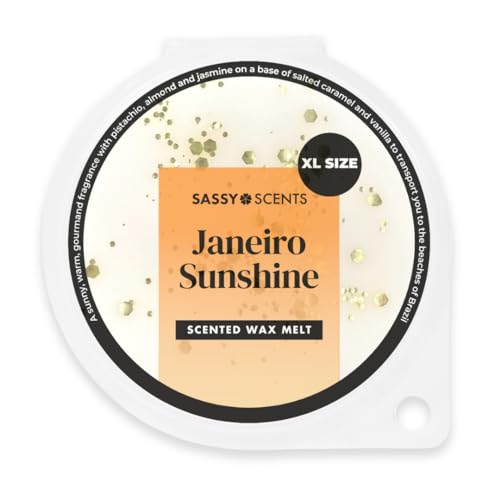 Sassy Shop Wax Janeiro Sunshine Duftwachs, Bio-Soja-Mischung, luxuriöse, langanhaltende Düfte für jeden Wohnraum, vegan, Größe XL, 70 g von Sassy Scents