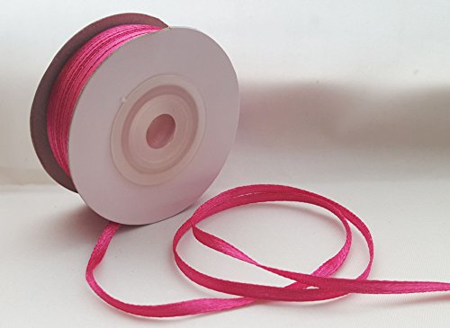 Single-Rolle von Cerise Doppelseitiges Satinband 3 mm, 10 mm, 16 mm, 25 mm Breite, Kirsch-Pink, 3mm x 50M von Satin Ribbon