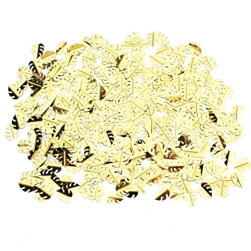 60g Hawaiianische Partydekoration Konfetti, Monstera Blatt Konfetti, Glitter Konfetti, Metallic Folie Konfetti, Pailletten Konfetti für Sommer Strand Party Tropische Party Dekorationen (Gold) von Satiskid