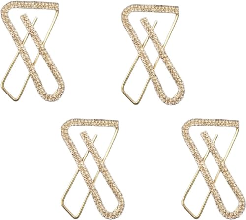 Big X Shape Golden Plated Double Line Saree/Safety Pin, Hijab Pin - Set 4 (4 Pcs) von Satre Online and Marketing