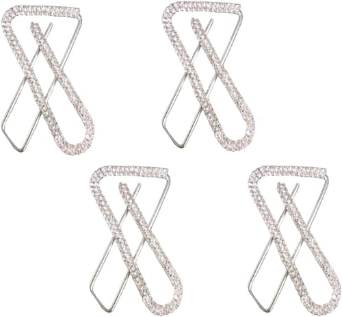 Big X Shape White Diamond Double Line Saree/Safety Pin, Hijab Pin - Set 4 (4 Pcs) von Satre Online and Marketing