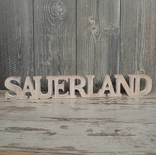 Sauerland Schriftzug aus Holz 60cm braun Buchstaben Wanddeko Geschenk Holzschild 2018 von Sattie