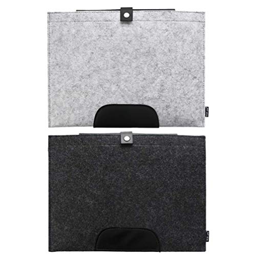 Saturey 2 Stück A4 Aktenordner Tasche Dokumentenpapier Blätter Aufbewahrungsmappe Portfolio Organizer for Schule Büro Studenten Dunkelgrau (Color : Light Grey and Dark Grey) von Saturey