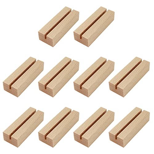 Savagrow Tischkartenständer aus Holz, Tischnummernhalter, Namenskartenständer, Schilderständer für Hochzeit, Party, Tischdekoration (4 mm Schlitz), 10 Stück von Savagrow