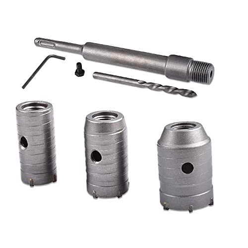 350MM SDS Lochbohrer Set, Bohrer Mit Rundem Griff, Konkreter Zement Stein Hartmetall Bohrer Mit 30/40/50MM, Hohe Festigkeit, StabilitäT, Schnelles Bohren FüR Klimaanlagen, Waschmaschinen, Rohrstanzen von SavingBird