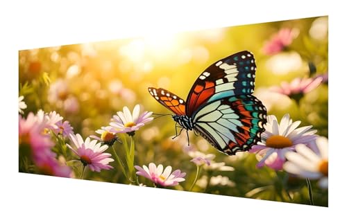 5D Diamond Painting Blume Diamond Painting Erwachsene groß 120x60cm, Schmetterling Diamant Painting Set für Erwachsene Kinder, DIY Vollbohrer Diamanten Malerei Stickerei Zubehör Set, Home Dekor P-683 von Saweefog