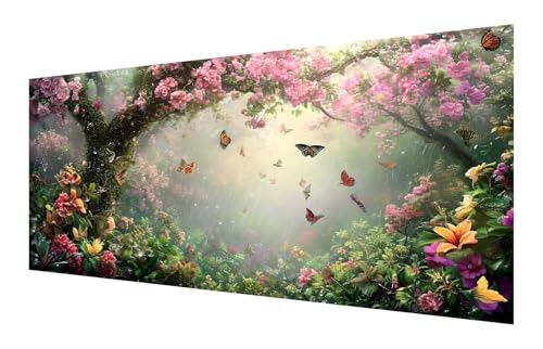 5D Diamond Painting Blume Diamond Painting Erwachsene groß xxl 40x80cm, Wald Diamant Painting Set für Erwachsene Kinder, DIY Vollbohrer Diamanten Malerei Stickerei Zubehör Set, Home Dekor P-207 von Saweefog