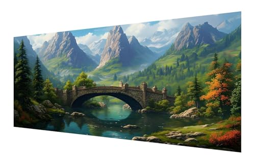 5D Diamond Painting Brücke Diamond Painting Erwachsene groß xxl 40x80cm, Wald Diamant Painting Set für Erwachsene Kinder, DIY Vollbohrer Diamanten Malerei Stickerei Zubehör Set, Home Dekor P-386 von Saweefog