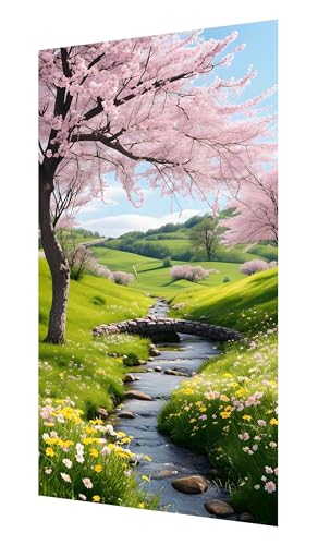 5D Diamond Painting Frühling Diamond Painting Erwachsene groß 90x180cm, Landschaft Diamant Painting Set für Erwachsene Kinder, DIY Vollbohrer Diamanten Malerei Stickerei Zubehör Set, Home Dekor P-47 von Saweefog