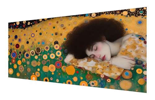 5D Diamond Painting Klimt Diamond Painting Erwachsene groß xxl 80x40cm, Frau Diamant Painting Set für Erwachsene Kinder, DIY Vollbohrer Diamanten Malerei Stickerei Zubehör Set, Home Dekor P-741 von Saweefog