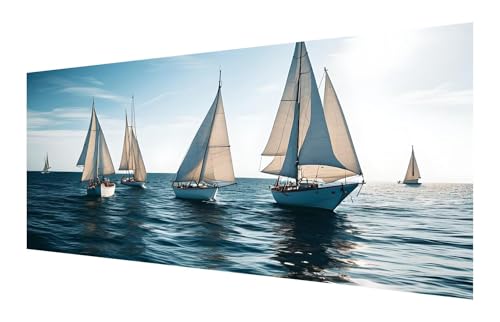 5D Diamond Painting Segelboot Diamond Painting Erwachsene groß xxl 90x180cm, Ozean Diamant Painting Set für Erwachsene Kinder, DIY Vollbohrer Diamanten Malerei Stickerei Zubehör Set, Home Dekor P-108 von Saweefog