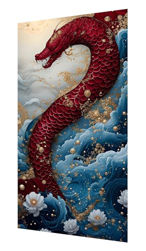 5D Diamond Painting Tier Diamond Painting Erwachsene groß xxl 120x60cm, Drachen Diamant Painting Set für Erwachsene Kinder, DIY Vollbohrer Diamanten Malerei Stickerei Zubehör Set, Home Dekor P-575 von Saweefog