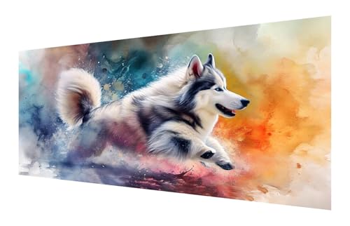 5D Diamond Painting Tier Diamond Painting Erwachsene groß xxl 120x60cm, Hund Diamant Painting Set für Erwachsene Kinder, DIY Vollbohrer Diamanten Malerei Stickerei Zubehör Set, Home Dekor P-559 von Saweefog