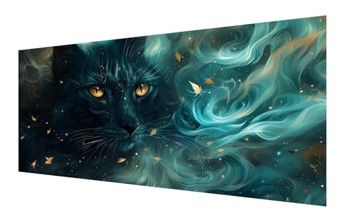 5D Diamond Painting Tier Diamond Painting Erwachsene groß xxl 80x40cm, Katze Diamant Painting Set für Erwachsene Kinder, DIY Vollbohrer Diamanten Malerei Stickerei Zubehör Set, Home Dekor P-581 von Saweefog