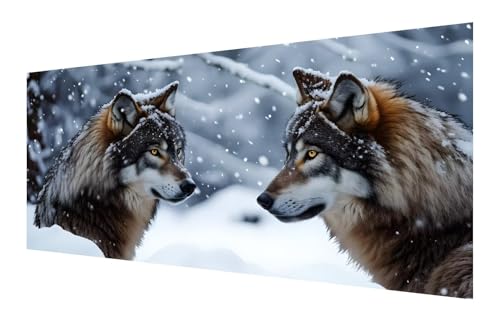 5D Diamond Painting Tier Diamond Painting Erwachsene groß xxl 80x40cm,Wolf Diamant Painting Set für Erwachsene Kinder,DIY Vollbohrer Diamanten Malerei Stickerei Zubehör Set,Home Dekor Geschenk P-571 von Saweefog