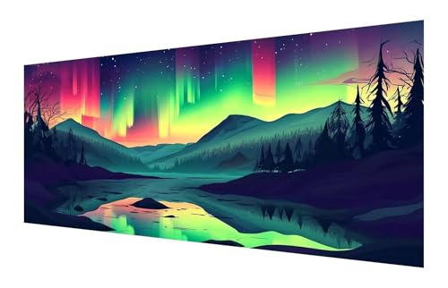 Diamond Painting Aurora, 5D Szene Diamant Painting Bilder Erwachsene, DIY Vollbohrer Cross Stickerei Diamant Kunst Malerei, Diamond Painting Groß XXL für Zimmer Wanddeko Bastel Geschenk 60x30cm P-731 von Saweefog