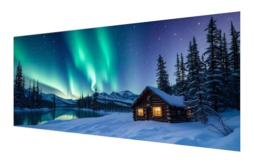 Diamond Painting Erwachsene, 5D Aurora Diamond Painting Groß XXL 110x55cm, DIY Vollbohrer Diamant Painting Bilder Wald Malen nach Zahlen, für Wohnzimmer Schlafzimmer Wanddeko, Geschenk Mädchen P-733 von Saweefog