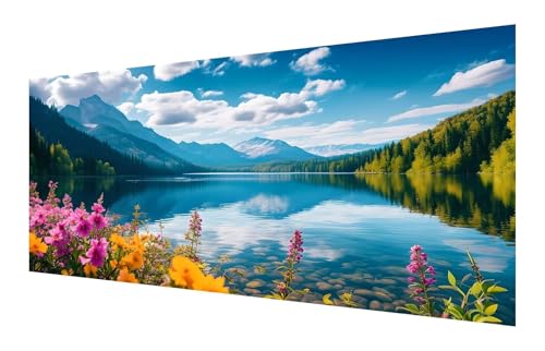 Diamond Painting Erwachsene, 5D Blume Diamond Painting Groß XXL 110x55cm, DIY Vollbohrer Diamant Painting Bilder See Malen nach Zahlen, für Wohnzimmer Schlafzimmer Wanddeko, Geschenk Mädchen P-681 von Saweefog