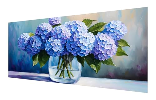 Diamond Painting Erwachsene, 5D Blume Diamond Painting Groß XXL 35x70cm, DIY Vollbohrer Diamant Painting Bilder Hortensie Malen nach Zahlen,, Wohnzimmer Schlafzimmer Wanddeko, Geschenk Mädchen P-212 von Saweefog