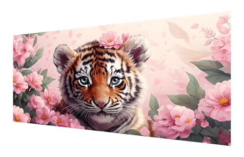 Diamond Painting Erwachsene, 5D Blume Diamond Painting Groß XXL 35x70cm, DIY Vollbohrer Diamant Painting Bilder Tiger Malen nach Zahlen, für Wohnzimmer Schlafzimmer Wanddeko, Geschenk Mädchen P-187 von Saweefog