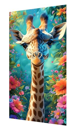 Diamond Painting Erwachsene, 5D Blume Diamond Painting Groß XXL 70x35cm, DIY Vollbohrer Diamant Painting Bilder Giraffe Malen nach Zahlen, für Wohnzimmer Schlafzimmer Wanddeko, Geschenk Mädchen P-717 von Saweefog