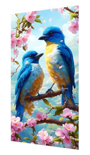 Diamond Painting Erwachsene, 5D Blume Diamond Painting Groß XXL 70x35cm, DIY Vollbohrer Diamant Painting Bilder Vogel Malen nach Zahlen, für Wohnzimmer Schlafzimmer Wanddeko, Geschenk Mädchen P-698 von Saweefog