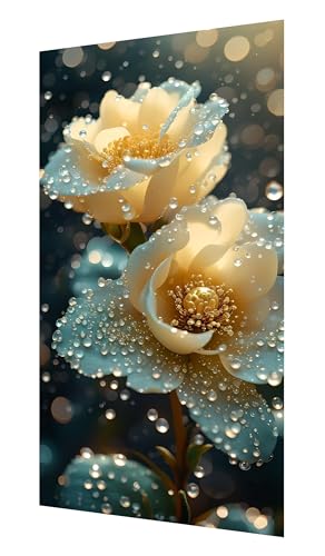 Diamond Painting Erwachsene, 5D Blume Diamond Painting Groß XXL 70x35cm, DIY Vollbohrer Diamant Painting Bilder Wassertropfen Malen nach Zahlen, für Wohnzimmer Schlafzimmer Wanddeko, Geschenk P-711 von Saweefog