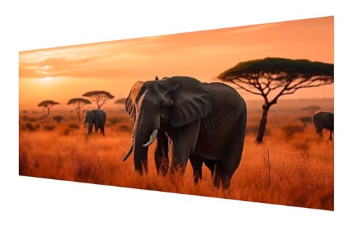 Diamond Painting Erwachsene, 5D Elefant Diamond Painting Groß XXL 35x70cm, DIY Vollbohrer Diamant Painting Bilder Tier Malen nach Zahlen, für Wohnzimmer Schlafzimmer Wanddeko, Geschenk Mädchen P-48 von Saweefog