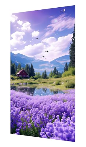 Diamond Painting Erwachsene, 5D Lavendel Diamond Painting Groß XXL 55x110cm, DIY Vollbohrer Diamant Painting Bilder Blumen Malen nach Zahlen,, Wohnzimmer Schlafzimmer Wanddeko, Geschenk Mädchen P-462 von Saweefog