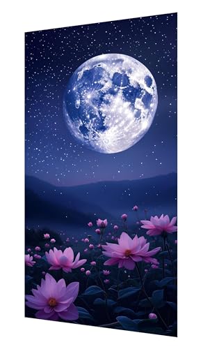 Diamond Painting Erwachsene, 5D Mond Diamond Painting Groß XXL 160x80cm, DIY Vollbohrer Diamant Painting Bilder Blume Malen nach Zahlen, für Wohnzimmer Schlafzimmer Wanddeko, Geschenk Mädchen P-986 von Saweefog