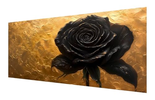 Diamond Painting Erwachsene, 5D Schwarz Diamond Painting Groß XXL 80x160cm, DIY Vollbohrer Diamant Painting Bilder Rose Malen nach Zahlen, für Wohnzimmer Schlafzimmer Wanddeko, Geschenk Mädchen P-148 von Saweefog