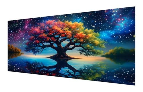 Diamond Painting Erwachsene, 5D Sternenhimmel Diamond Painting Groß XXL 35x70cm, DIY Vollbohrer Diamant Painting Bilder Baum Malen nach Zahlen, für Wohnzimmer Schlafzimmer Wanddeko, Geschenk P-459 von Saweefog