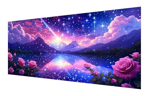 Diamond Painting Erwachsene, 5D Sternenhimmel Diamond Painting Groß XXL 35x70cm, DIY Vollbohrer Diamant Painting Bilder Rose Malen nach Zahlen, für Wohnzimmer Schlafzimmer Wanddeko, Geschenk P-455 von Saweefog